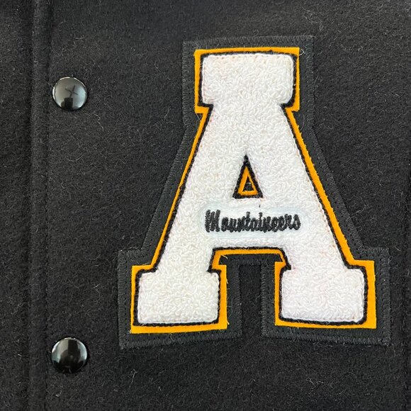 Neff Varsity Jacket App State Black Wool Sz S - Picture 7 of 11